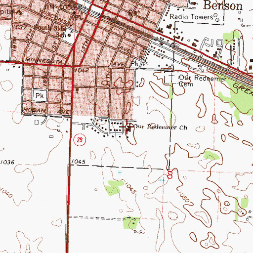 Topographic Map of Our Redeemer Church, MN