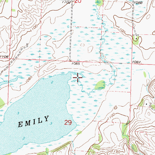 Topographic Map of Outlet Creek, MN