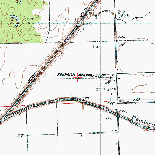 Topographic Map of Simpson Landing Strip (historical), AR