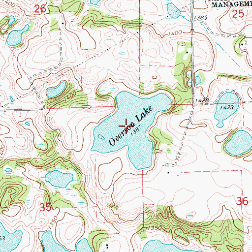 Topographic Map of Overson Lake, MN