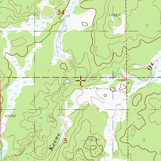 Topographic Map of Ox Creek, MN