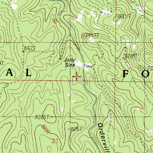 Topographic Map of Jolly Sink, AZ