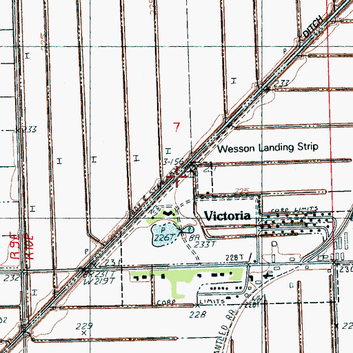 Topographic Map of Wesson Landing Strip (historical), AR