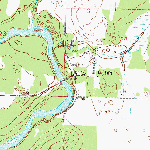Topographic Map of Oylen, MN