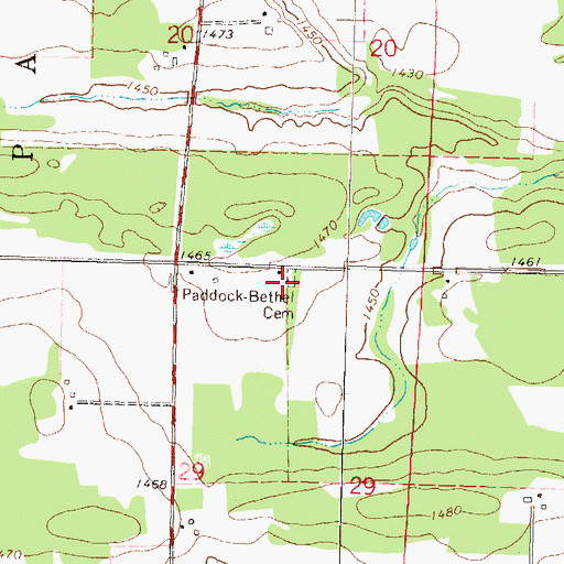 Topographic Map of Paddock-Bethel Cemetery, MN
