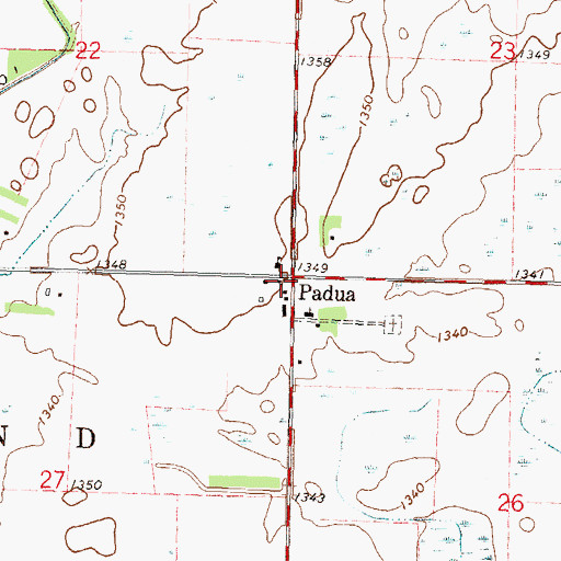 Topographic Map of Padua, MN