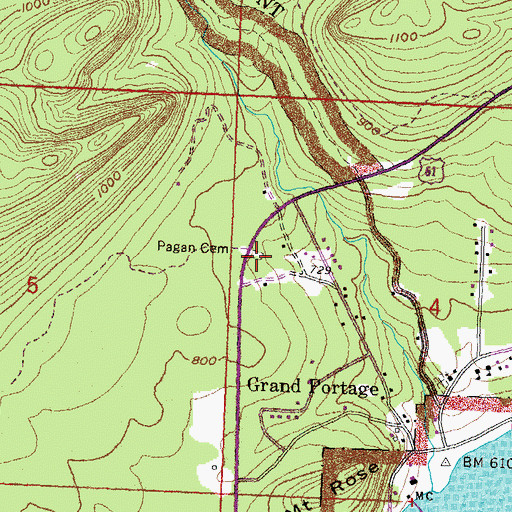 Topographic Map of Pagan Cemetery, MN