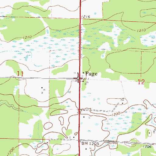 Topographic Map of Page, MN