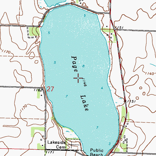 Topographic Map of Page Lake, MN