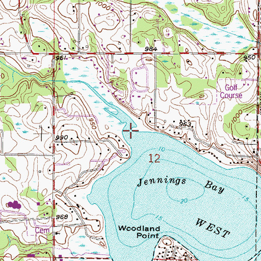 Topographic Map of Painter Creek, MN