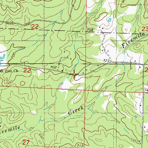 Topographic Map of Hickory Station (historical), AR