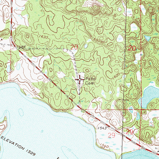 Topographic Map of Palm Cemetery, MN
