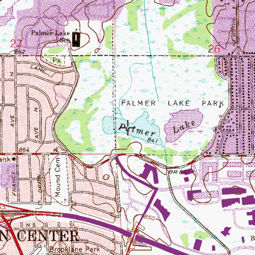 Topographic Map of Palmer Lake, MN