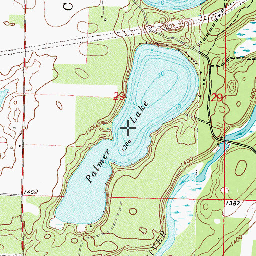 Topographic Map of Palmer Lake, MN