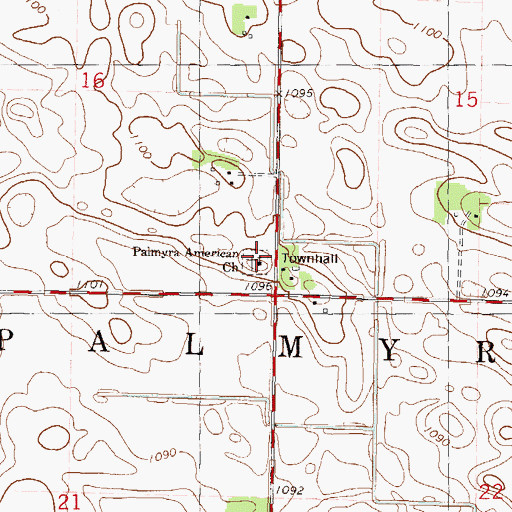 Topographic Map of Palmyra American Church, MN