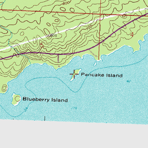 Topographic Map of Pancake Island, MN