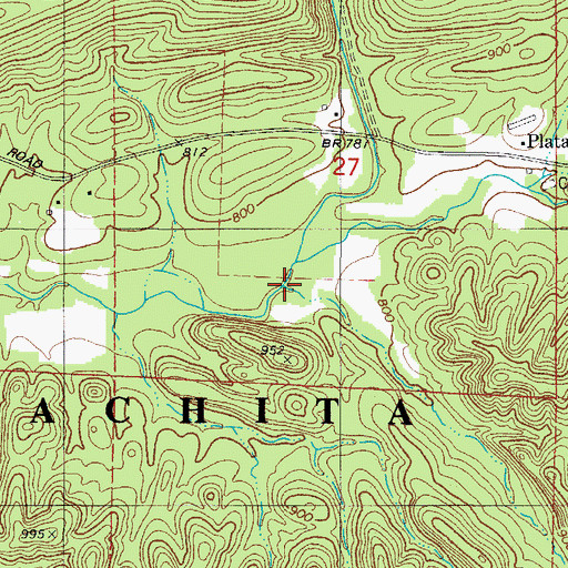 Topographic Map of Rattlesnake Creek, AR