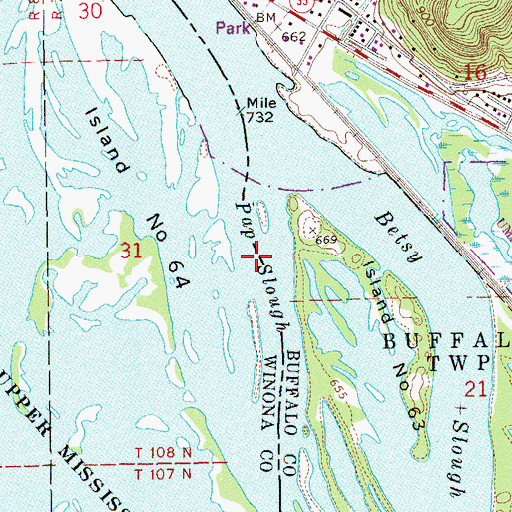 Topographic Map of Pap Slough, MN