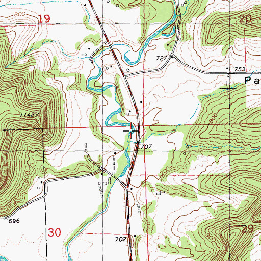 Topographic Map of Paradise Valley, MN