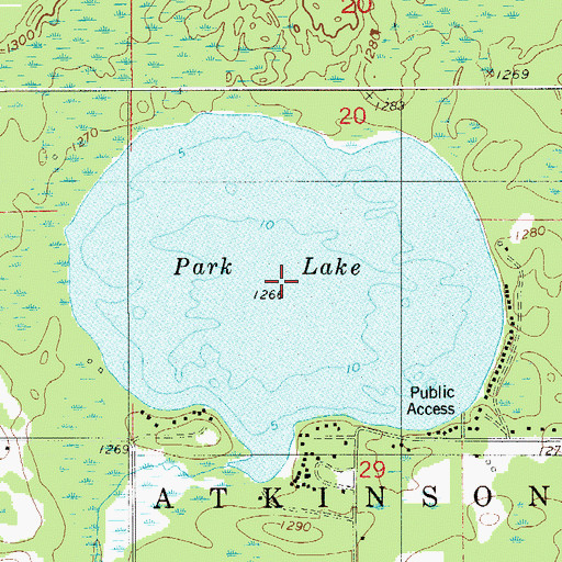 Topographic Map of Park Lake, MN