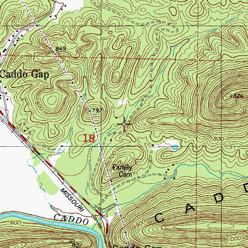 Topographic Map of Strawn Springs, AR