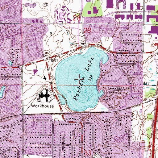 Topographic Map of Parkers Lake, MN