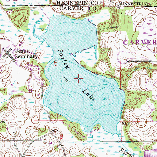 Topographic Map of Parley Lake, MN