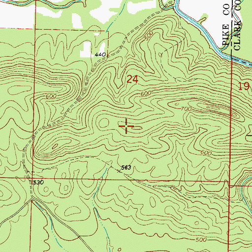Topographic Map of Township of Caney Fork (historical), AR