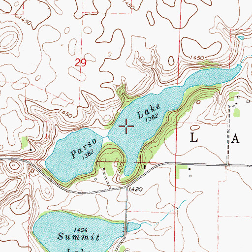 Topographic Map of Parso Lake, MN