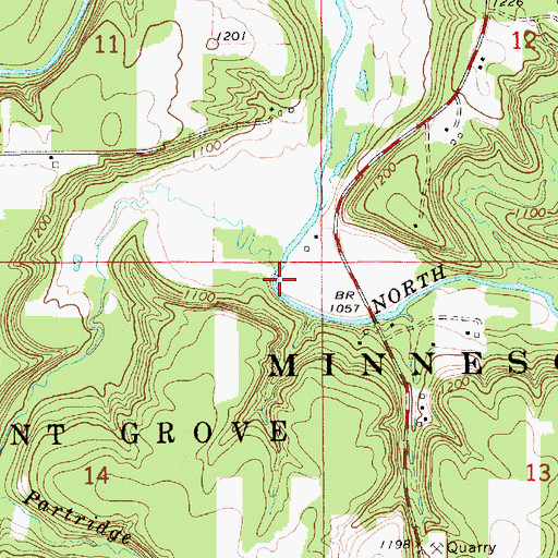 Topographic Map of Partridge Creek, MN