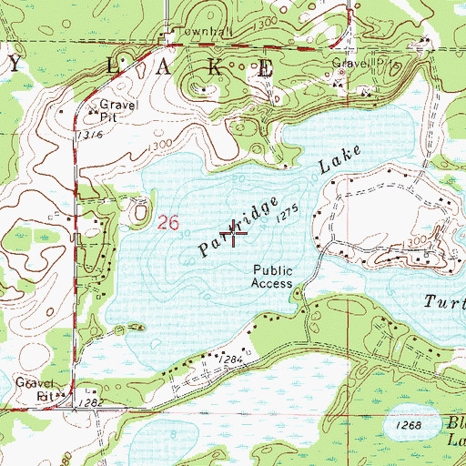 Topographic Map of Partridge Lake, MN
