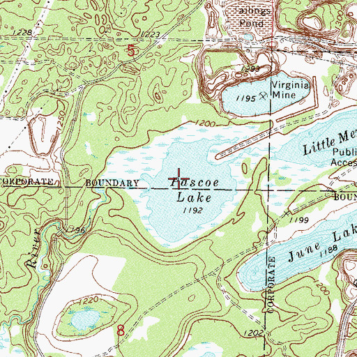 Topographic Map of Pascoe Lake, MN