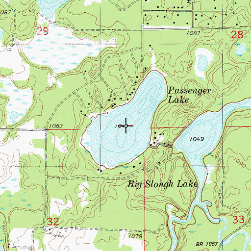 Topographic Map of Passenger Lake, MN