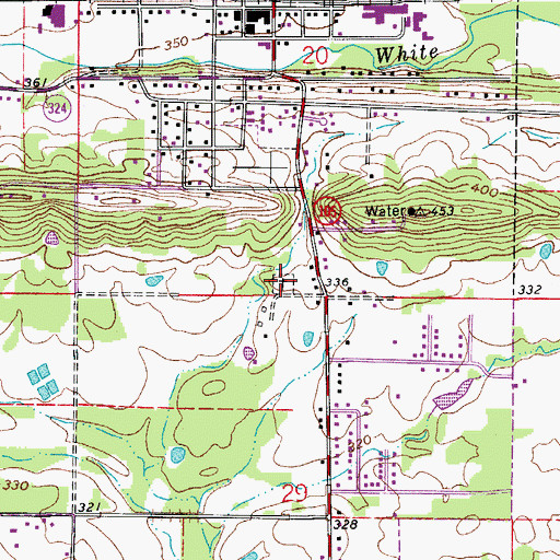 Topographic Map of Atkins Catholic Cemetery, AR