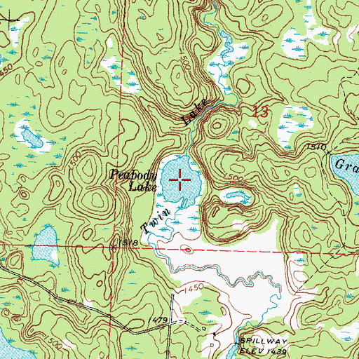 Topographic Map of Peabody Lake, MN