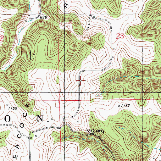 Topographic Map of Peacock Ridge, MN