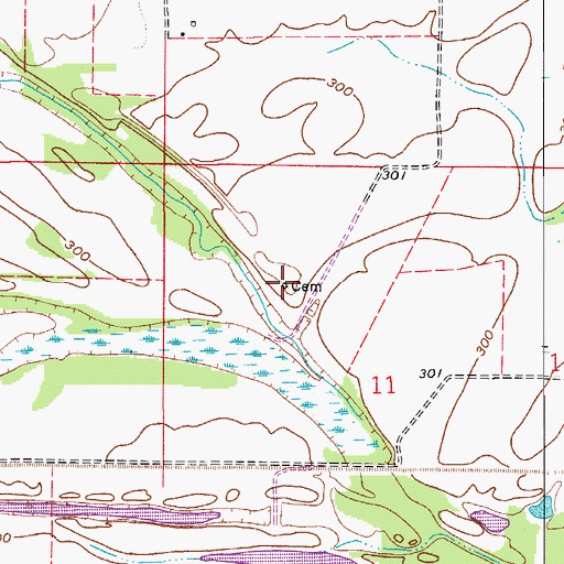 Topographic Map of Byerly Cemetery, AR