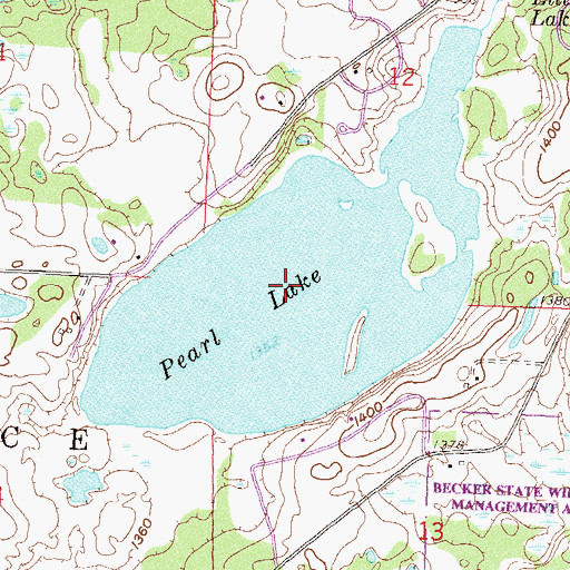 Topographic Map of Pearl Lake, MN