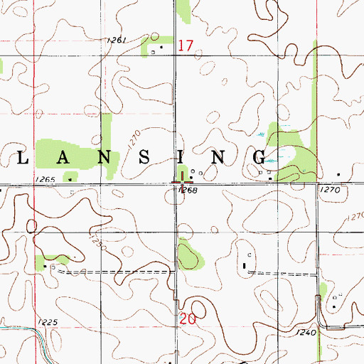 Topographic Map of Peerless School, MN