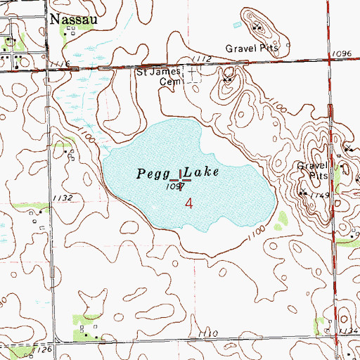 Topographic Map of Pegg Lake, MN