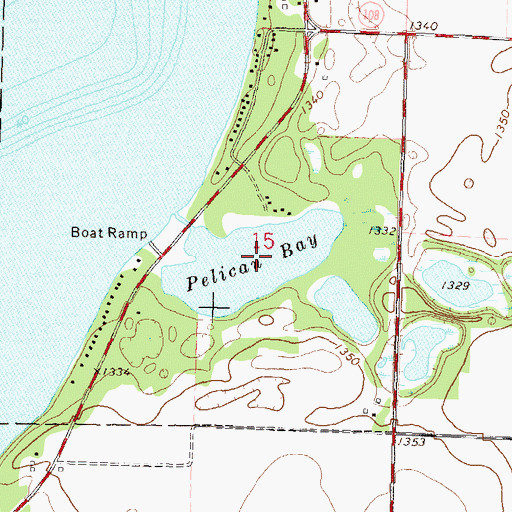Topographic Map of Pelican Bay, MN
