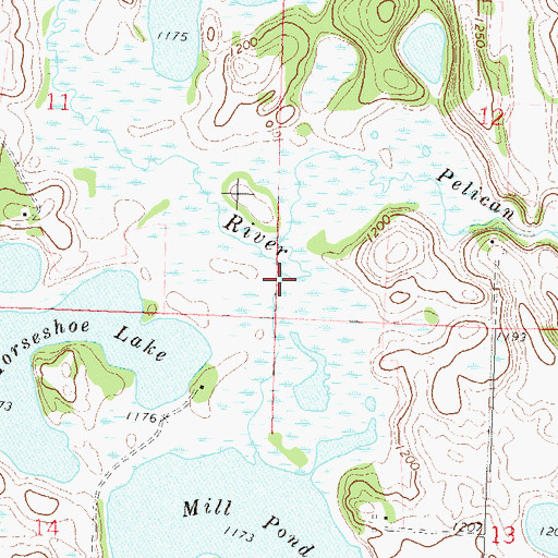 Topographic Map of Pelican Creek, MN