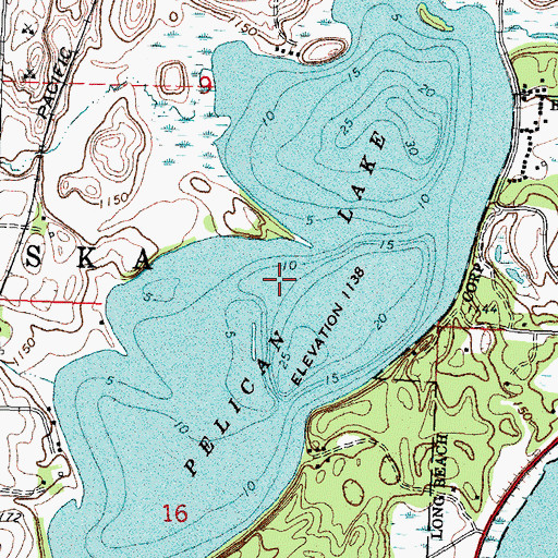 Topographic Map of Pelican Lake, MN