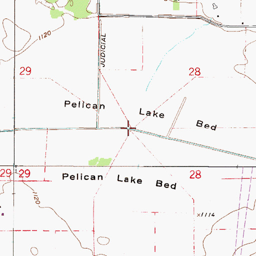 Topographic Map of Pelican Lake Bed, MN