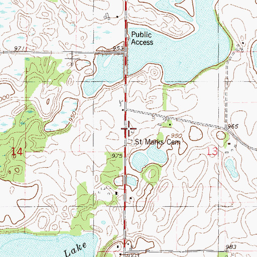 Topographic Map of Pelican Lake School, MN