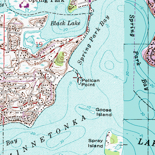 Topographic Map of Pelican Point, MN