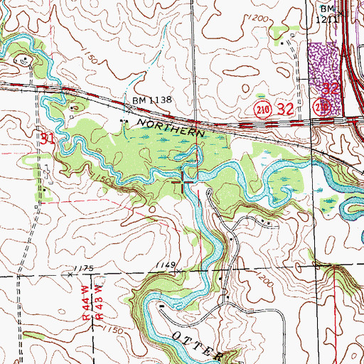 Topographic Map of Pelican River, MN