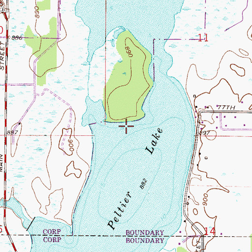 Topographic Map of Peltier Lake, MN
