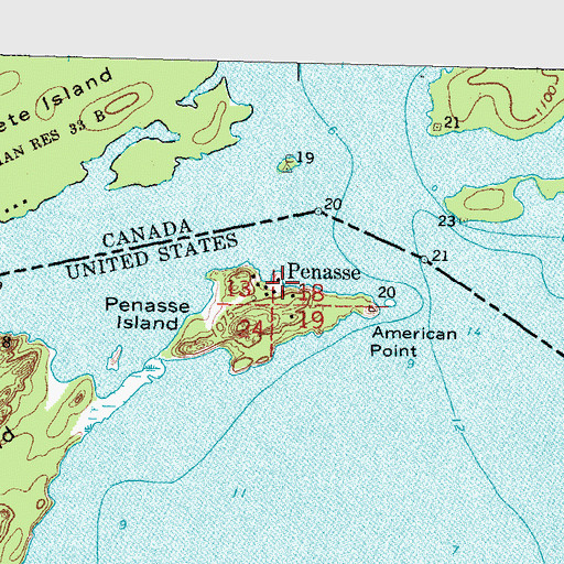 Topographic Map of Penasse, MN