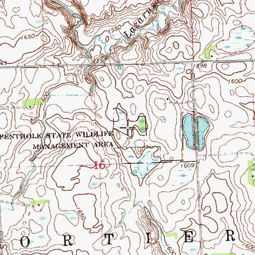 Topographic Map of Penthole State Wildlife Management Area, MN